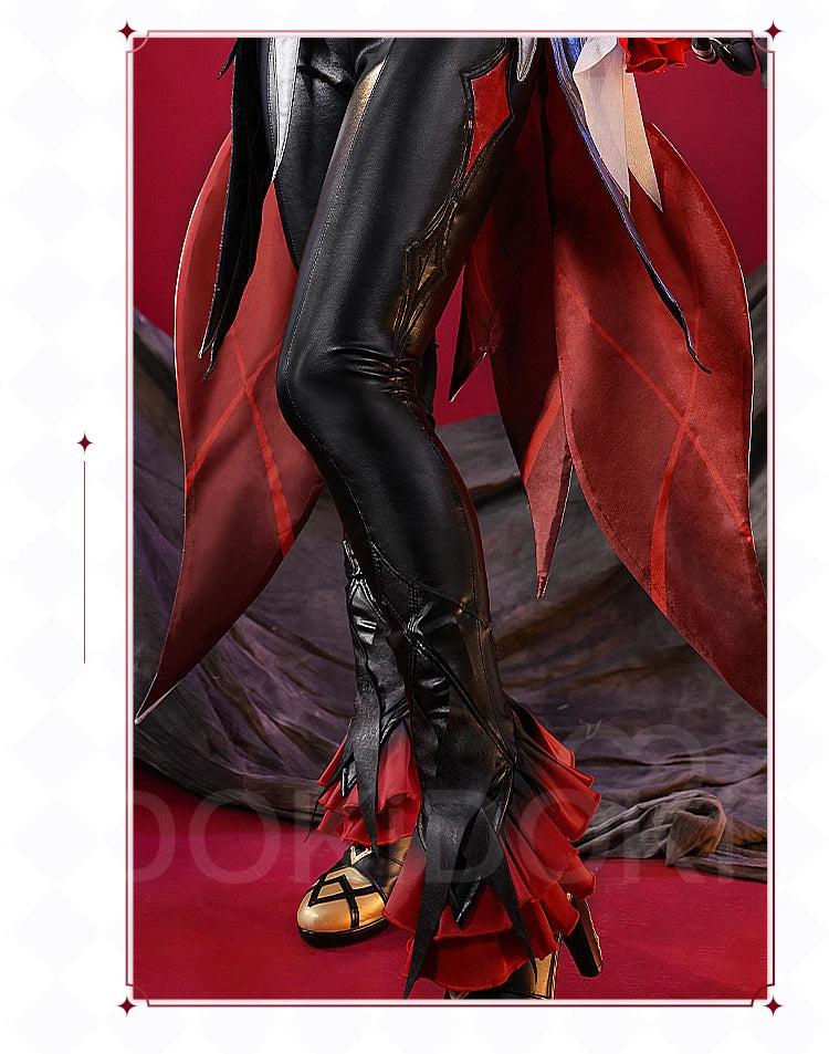 Genshin Impact Arlecchino Cosplay Costume Set with Wig - Polyester - S-2XL