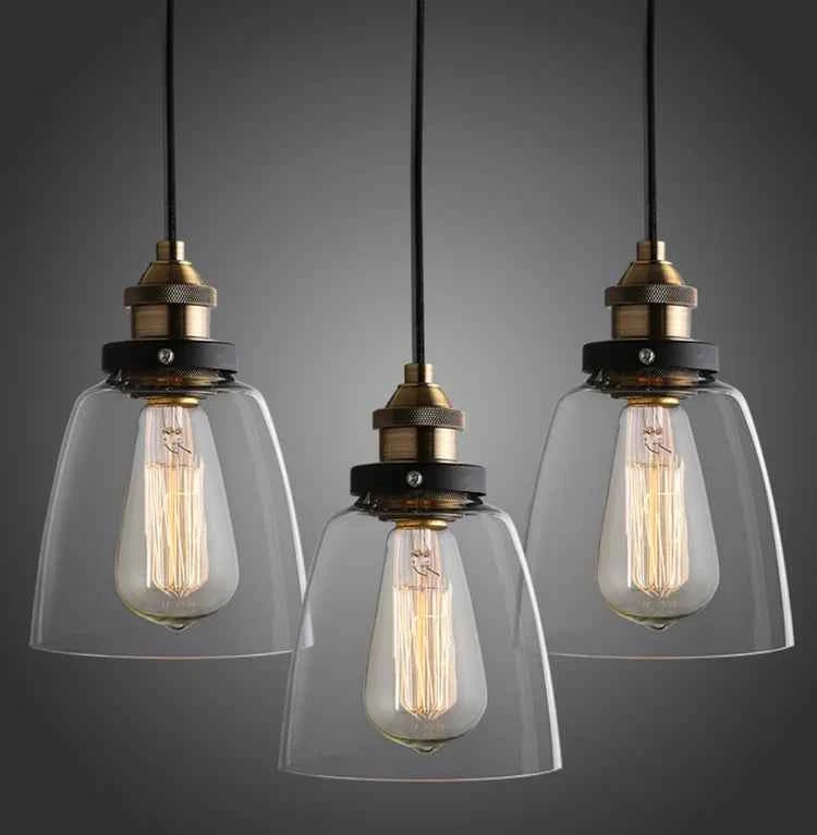 The Nordic Loft Modern Bedroom Pendant Lamp with Clear Gray Amber Vintage Pendant Lights Dining Glass Hanging Light Fixtures
