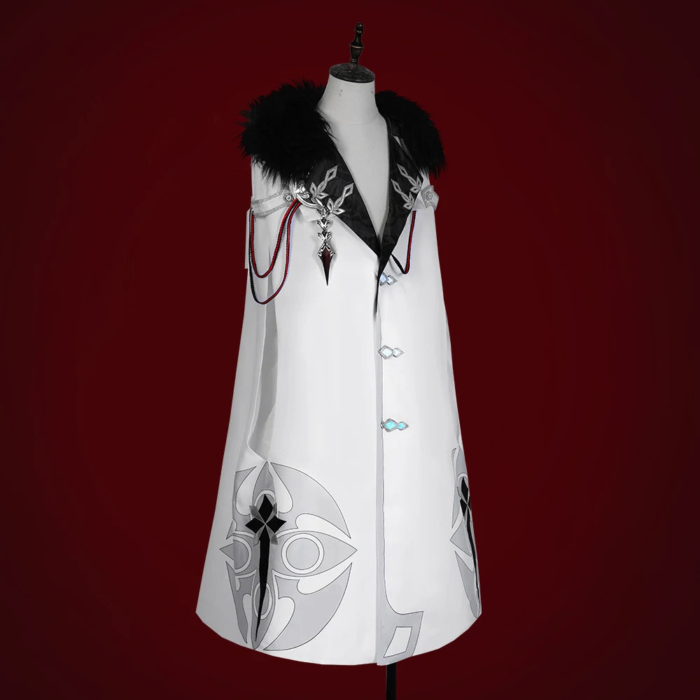 Game Genshin Impact Fatui Cosplay Costume Doctor Arlecchino The Captain Pantalone Marionette Colombina Cloak Halloween C07575