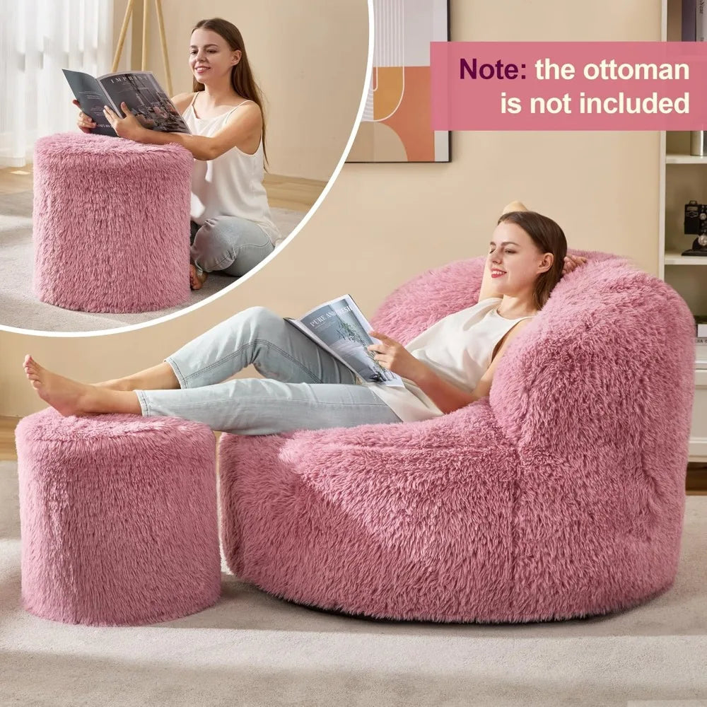 Jumbo Adult Bean Bag Chair with Foam Filling - Plush, Large Beanbag for Comfort and Relaxation