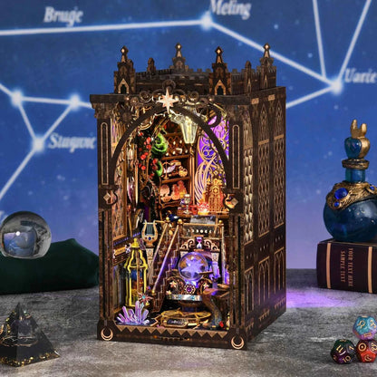 Book Nook Kit Twelve Constellations 3D DIY Wooden Puzzle Handmade Bookshelf Dollhouse Model Bookend Building Home Decoration