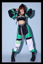 Green K-POP Jazz Dance Costume Set for Women