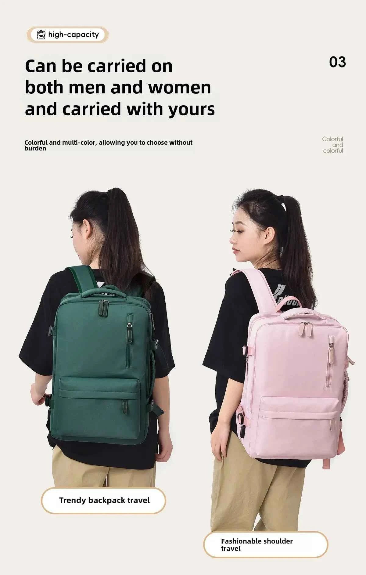 Backpack 45x30x25 Airplane, Cabin Hand Luggage Backpack, Laptop Backpack for Aeroplane Travel, School Backpack, Men Women's Bag