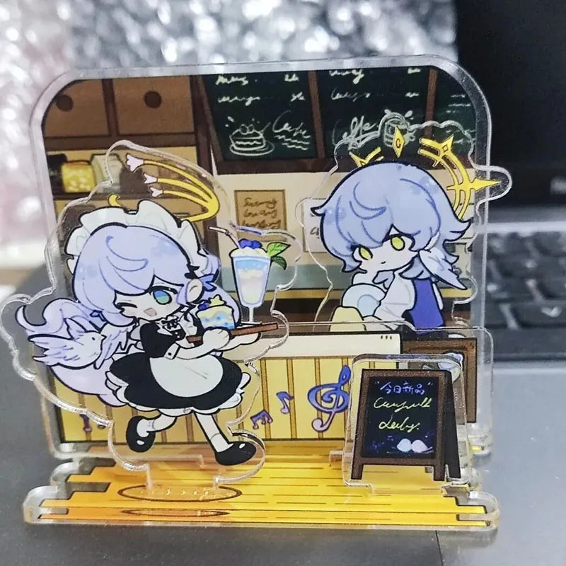Game Honkai Star Rail Robin Sunday Cosplay Acrylic Figure Stand Kawaii Coffee Shop Standing Plate Ornament Accessories Prop SS69