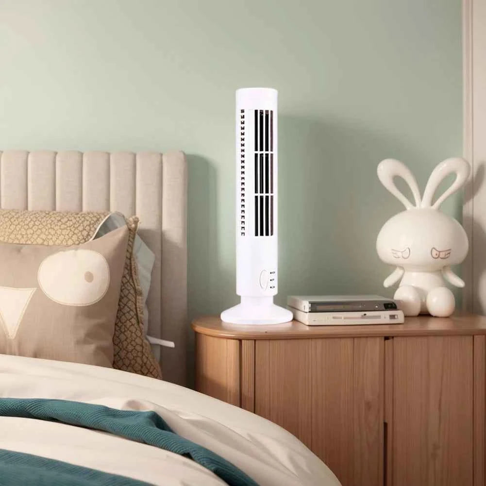 LED Tower Fan Bladeless Tower Fan 90 Degree Oscillating Quiet Portable USB Electric Desk Fan with Light for Home Bedroom Office