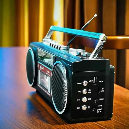 Desktop Retro Cassette Recorder Player With Am Fm Sw Portable Player Wireless Bluetooth Speaker Radio Auto Stop Tape FM Radio