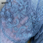 WINYI kimono Hand-dyed embroidered cardigan beachwear evening dress abaya dubai luxury cover-ups beach outfits women maxi coat