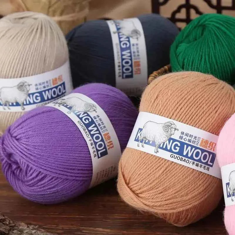 50g/Ball 100% Wool Yarn Pure Merino Thick Thread For Hand Knitting Scarf Sweater DIY Doll Woven Material