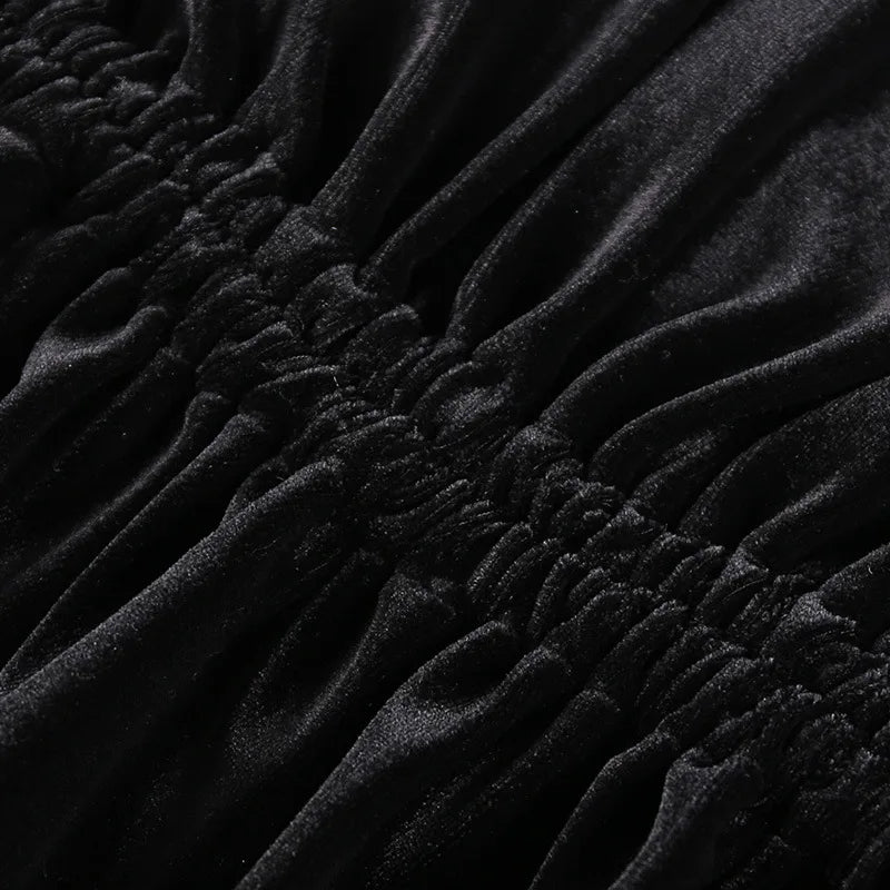 2025 New Plus Size 9XL 8XL 7XL One Shoulder Velvet Lace Up Party Bodycon Women Dresses Vestidos XXXXXL SS69