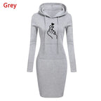 Ladies Dress Autumn Women Hooded Dresses Hoodies Women Sweatshirts Women Hoodies Dress Tops Ladies Clothing