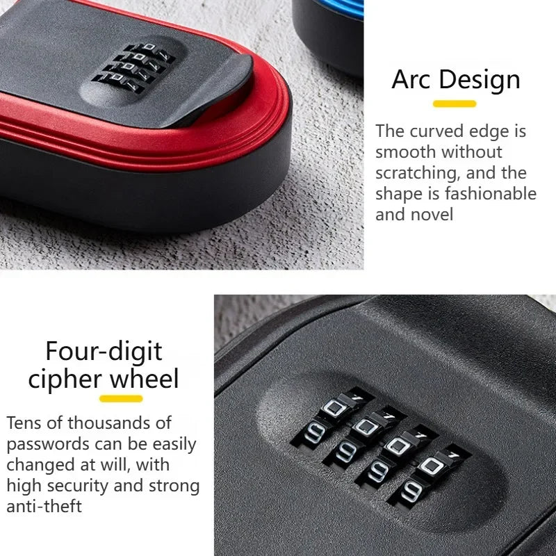 4-Digit Combination Wall Mount Key Lock Box for Secure Storage