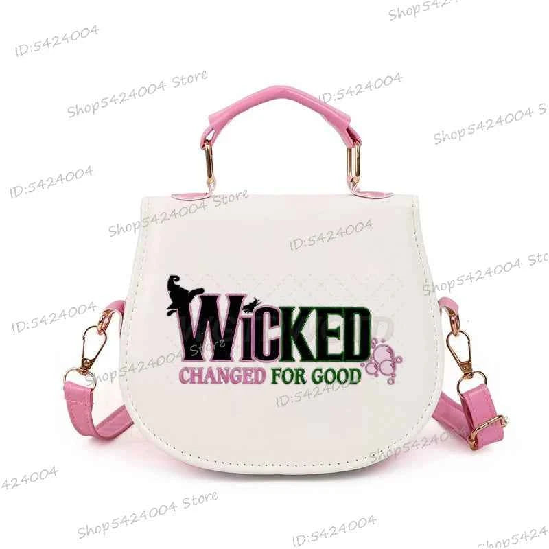 Classic Wicked Change for Good Women Crossbody Bag Fashionable Cartoon Witch's Wand Zipper Shoulder Bag Girl Funny Handbag Gift