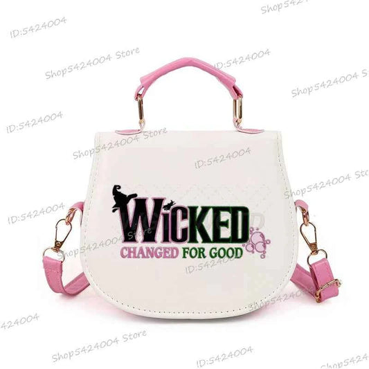 Classic Wicked Change for Good Women Crossbody Bag Fashionable Cartoon Witch's Wand Zipper Shoulder Bag Girl Funny Handbag Gift