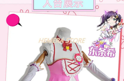 In Stock Anime LoveLive Cat Twin Tail Arcade Game 9 Characters Cosplay Costume Tojo Nozomi Nico Honoka Umi Rin Maki Eli Full Set - SS69