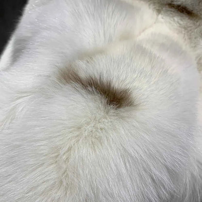 Winter Long Fur Coats Winter Female Natural Fox Fur OutWear Full Pelt Real Fox Fur Jackets with Long Sleeve