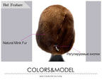 Women's Real Mink Fur Bucket Hat - Warm Winter Dome Cap