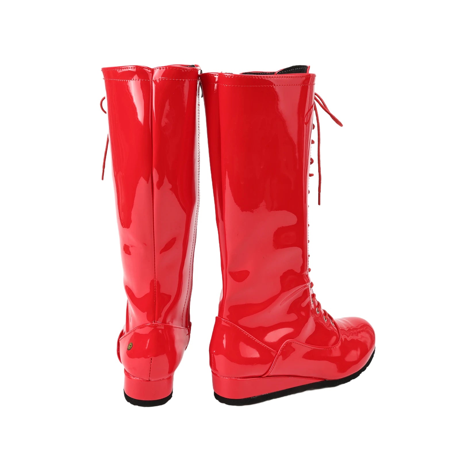 Wrestling Cosplay Boots For Men Multi Colored Shiny Leather Boxing Boots Lace Up Boots Motorcycle Boots Halloween Cosplay Props