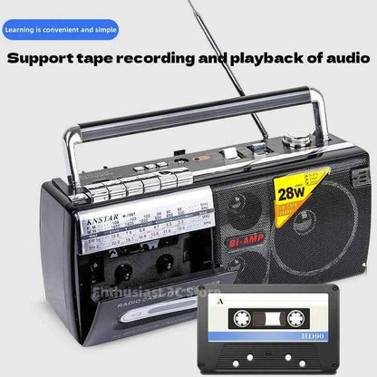 Retro Portable Old-fashioned Nostalgic Cassette Tape Recorder Elderly FM Radio Speaker Caixa De Som Bluetooth Audio Mp3 Player
