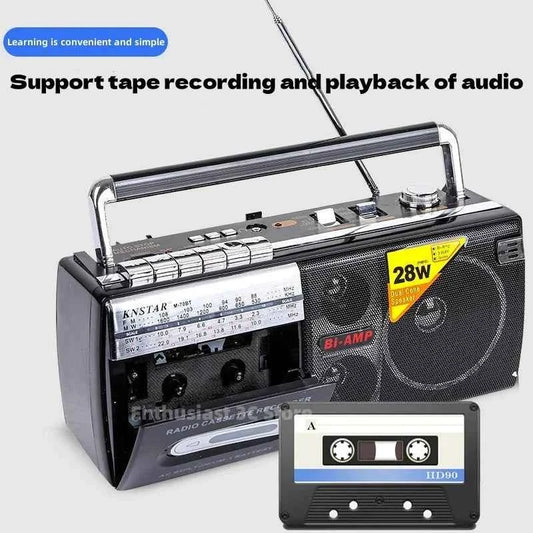 Retro Portable Old-fashioned Nostalgic Cassette Tape Recorder Elderly FM Radio Speaker Caixa De Som Bluetooth Audio Mp3 Player