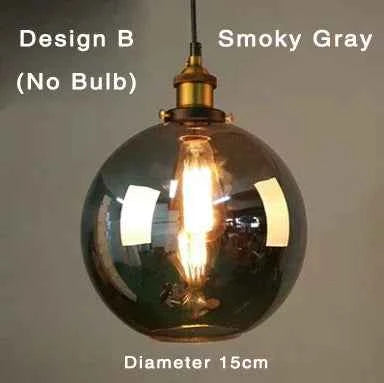 The Nordic Loft Modern Bedroom Pendant Lamp with Clear Gray Amber Vintage Pendant Lights Dining Glass Hanging Light Fixtures