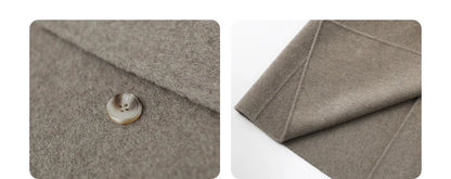 CHIC VEN Women Woolen Coat Double-breasted Basic Loose Casual Retro New Long Double-sided Female Overcoat Autumn Winter 2026
