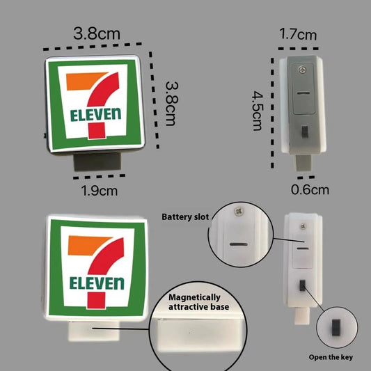 Creative Mini Refrigerator Sticker Convenience Store Magnetic Light Box Display Board with Luminous Light Box Model Ornament