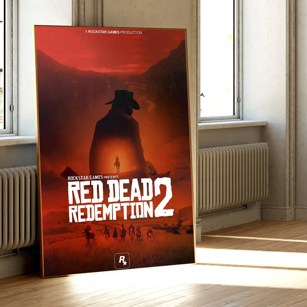 Red Dead Redemption 2 Wall Poster, Waterproof Adhesive PP Paper Art Print