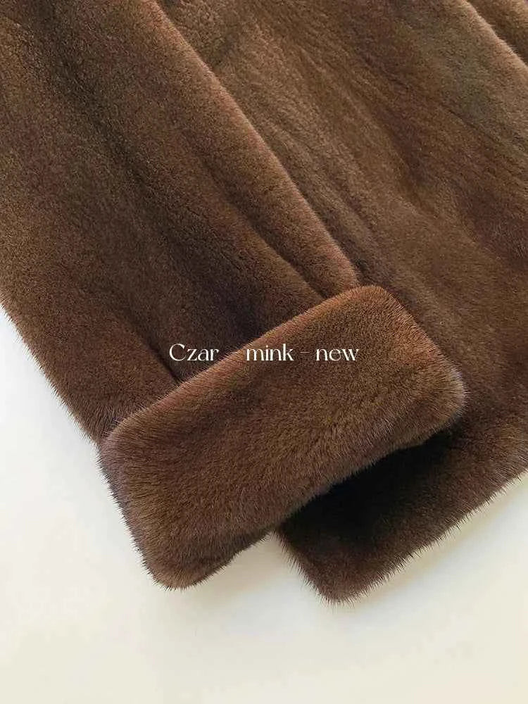 Winter Womens Real Mink Fur Coat High Quality V-neck Fur Jackets for Women New in Outerwears Luxury Clothes 2024 шуба женская