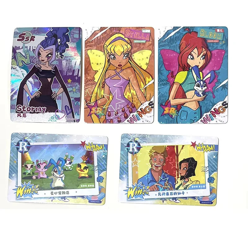 Genuine Winx Club Card Magic Bag Fairy Bag Fairy Wonderland Cards Bloom Stella Flora Anime Cards Toys Customized Birthday Gifts