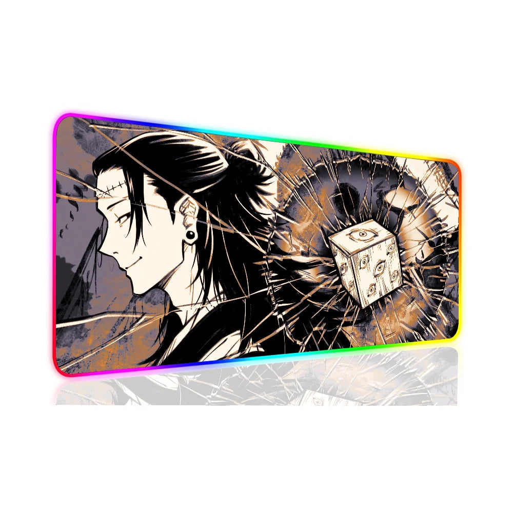 1pc Suguru Geto Jujutsu Kaisen Anime XXL RGB Gaming Mouse Pads HD Black Gamer Accessories Large LED SS69 25.69 z7 / 700x300x3mm