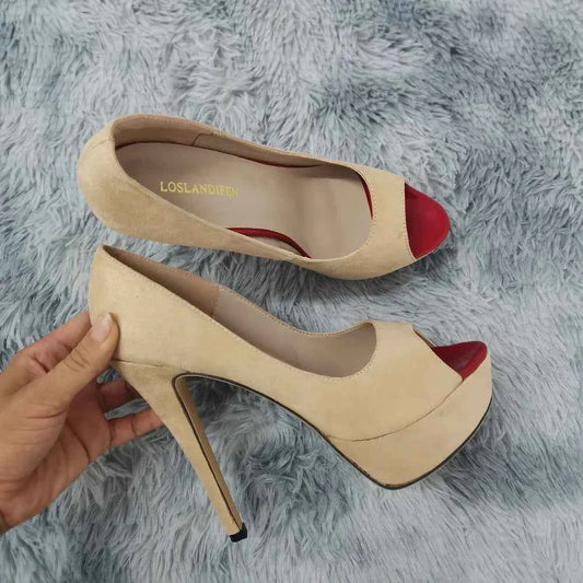 Women Platform Sandals Stilettos Sexy Stripper Pole Dance High Heels Pumps Peep Toe Ladies Nighclub Party Black Wedding Shoes