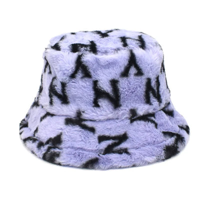 Winter Bucket Hat Women's Fashion Leopard Panama Warm Hats Female Vintage Faux Fur Fisherman Cap Hats For Women Dropshipping