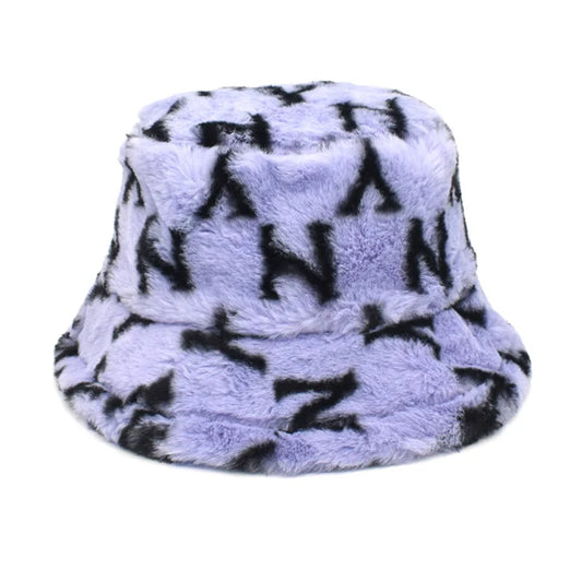 Winter Bucket Hat Women's Fashion Leopard Panama Warm Hats Female Vintage Faux Fur Fisherman Cap Hats For Women Dropshipping