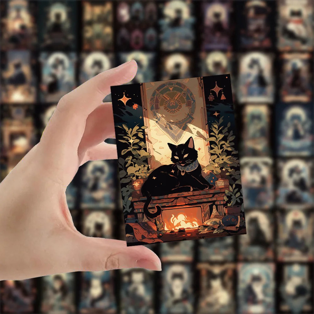 10/30/60PCS Dark Cat and Girls Japanese Anime Card Sticker DIY Phone Laptop Luggage Skateboard Graffiti Decals Fun for Kid Toy SS69