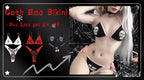 New Punk Gothic Letters Print Bikinis Set Sexy Bikini Women Skull Pattern V-neck Swimwear Fashion Swimsuit Bathing Suit SS69