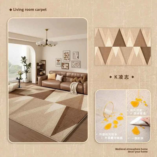 Cream Color Living Room Carpet Light Luxury Home Decoration Bedroom Rug Large Size Plush Sofa Coffee Table Floor Mat Tapis カーペット