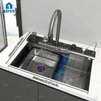 BOSX Stainless Steel Kitchen Sink with Waterfall Faucet