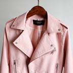 Women's PU Leather Motorcycle Jacket - Slim Fit, Turn-Down Collar