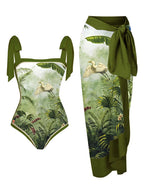 2023 New Arrival Push Up Women Bikini Set Floral Printed Ruffle Bikinis Strappy Bandage Swimwear Brazilian Biquini Bathing Suit SS69