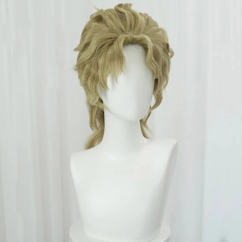 Dio Brando Cosplay Jojo Bizarre Adventure Cosplay High Quality Green Golden Brown Wig Heat Resistant Synthetic Wigs + Wig Cap