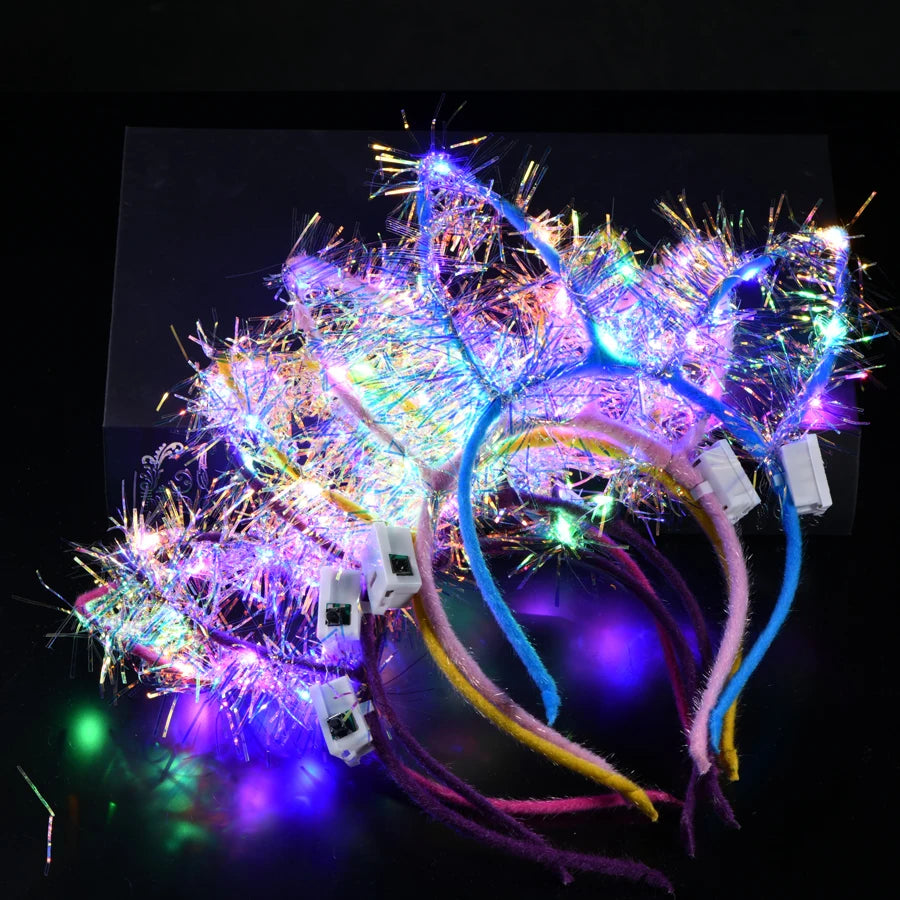 LED Glow Cat & Bunny Ear Headbands - 10/20/30 Pcs