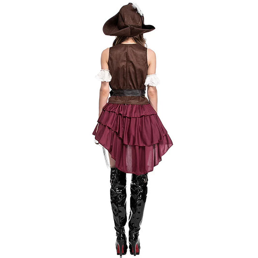 Yipin Shang City Women's Pirate Costume Set with Hat and Belt for Halloween