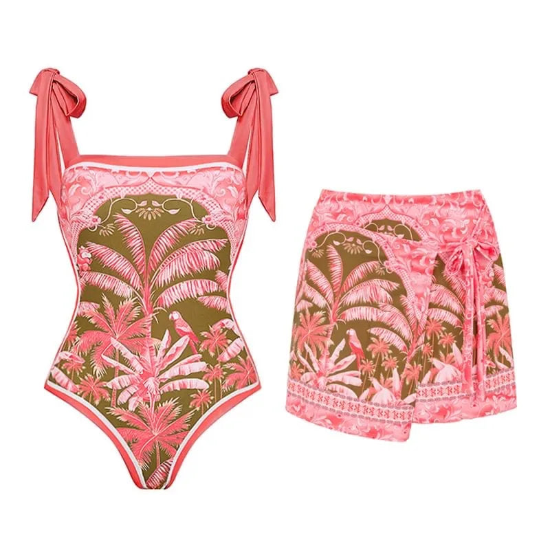 2023 New Arrival Push Up Women Bikini Set Floral Printed Ruffle Bikinis Strappy Bandage Swimwear Brazilian Biquini Bathing Suit SS69