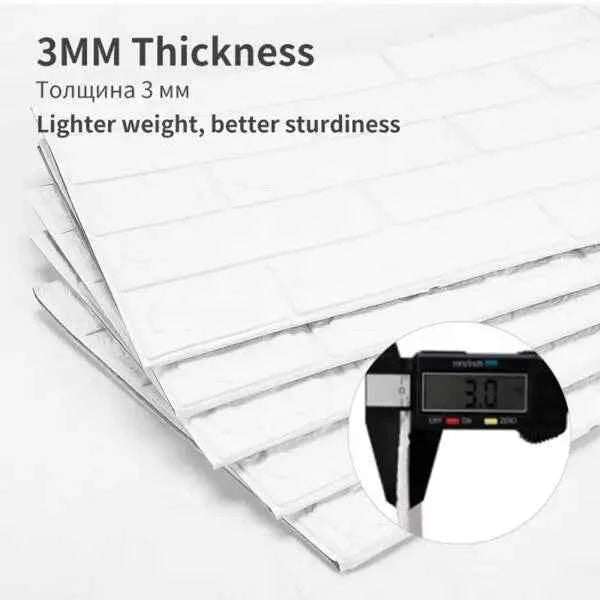 3D Self-Adhesive Wallpaper 70cm*1/5/10m Continuous Waterproof Brick Wall Stickers Living Room Bedroom Children's Room Home Decor