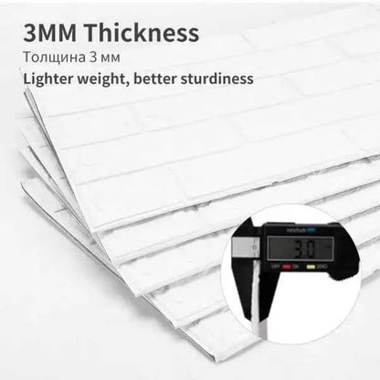 3D Self-Adhesive Wallpaper 70cm*1/5/10m Continuous Waterproof Brick Wall Stickers Living Room Bedroom Children's Room Home Decor