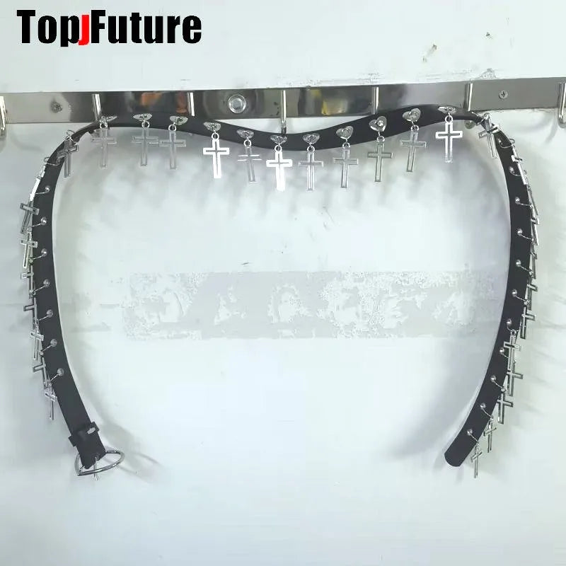 Women Girl HAND MAKE Gothic Lolita Punk Harajuku bling bling skull laziness belt waist belt  Lolita cosplay party belt gift SS69