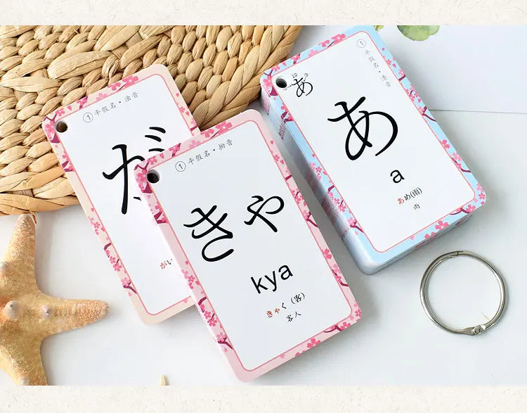 Japanese Language Hiragana Katakana Syllabary Gojūon Learning Card Book Pocket Flash Education Teaching Toys SS69