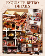 Robotime Rolife Henry's Chocolate DIY Miniature House Kit  Wooden Dollhouse Model Building Kit With LED Craft Gifts for Adults