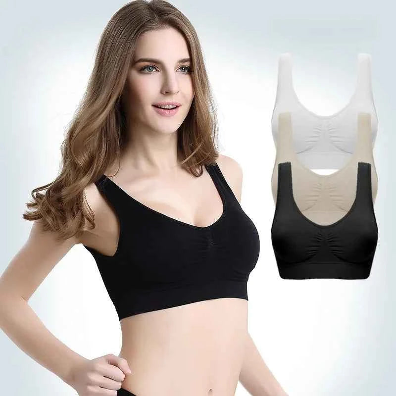 XL-5XL 4PCS Women Seamless Single Layer Camisole Bra Tops Sleep Yoga Sports Bras Tank Tops