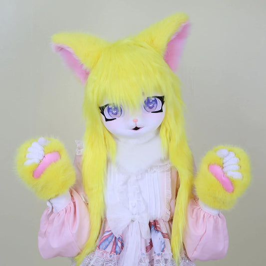 SS69 Animal Cosplay Mask, Polyester Furry Kigurumi Head for Costume Parties